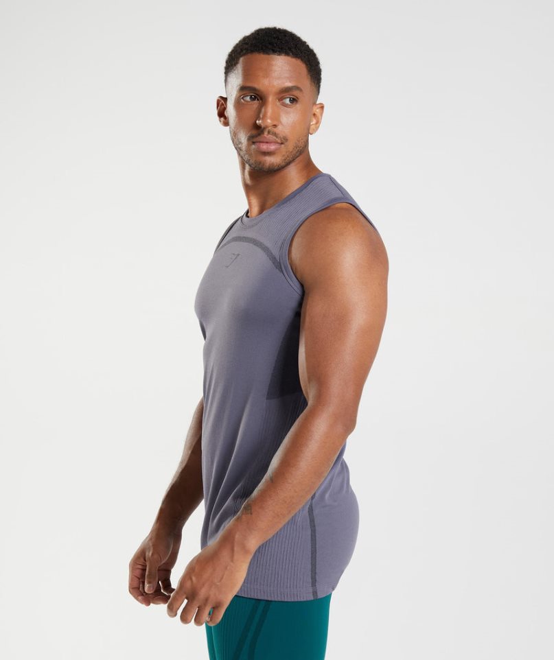 Men's Gymshark 315 Seamless Tanks Purple | NZ 0BLGHU